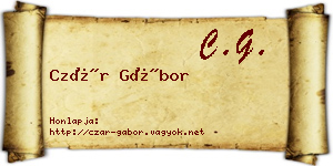 Czár Gábor névjegykártya